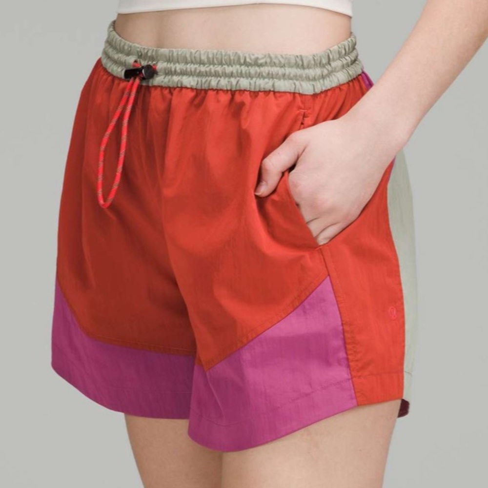 lululemon Evergreen High Ride 4.5” Pink Punch/ Pink Lychee Elastic-Waist Shorts